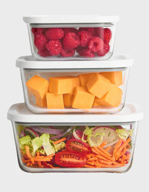 3x Vacuum Containers High Quality Glass